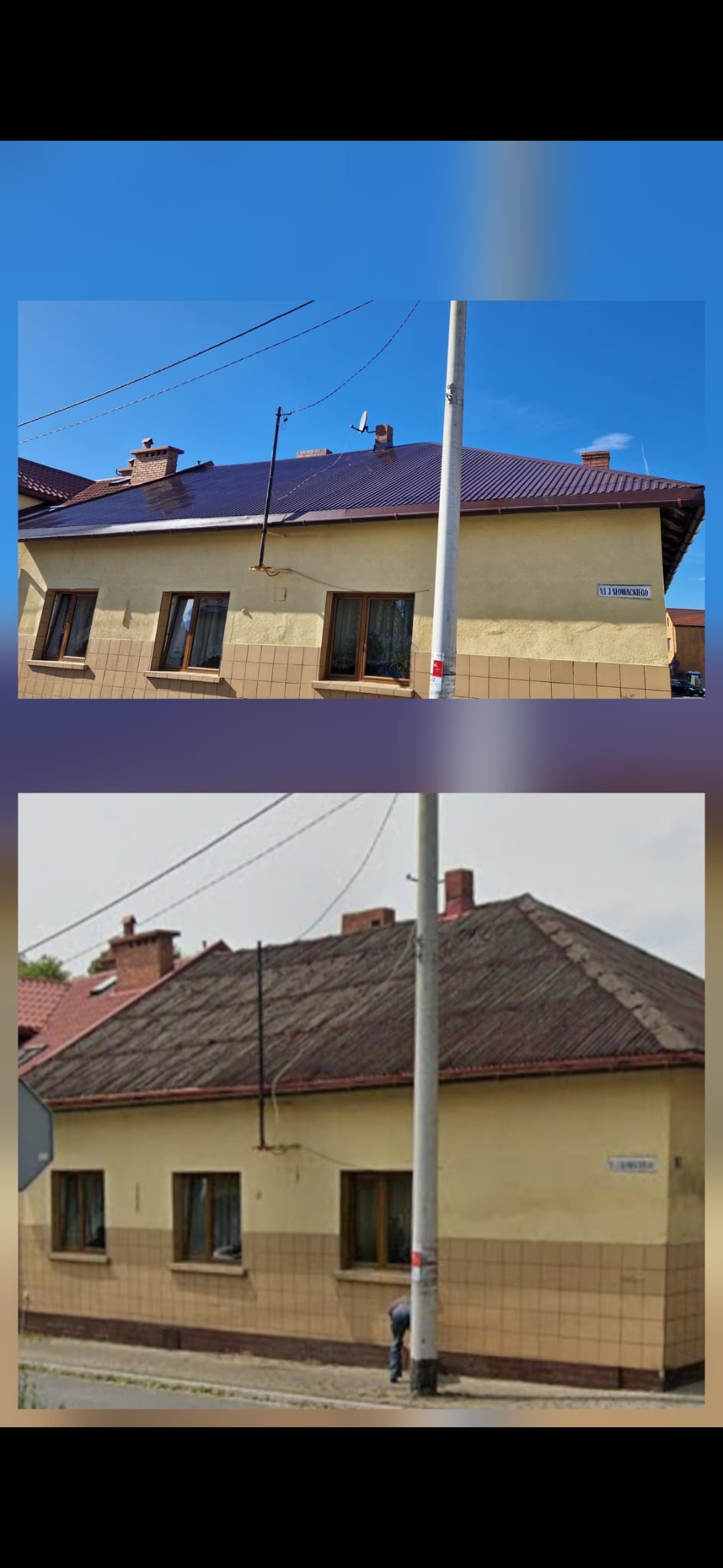 Wymiana pokrycia dachowego – przed i po